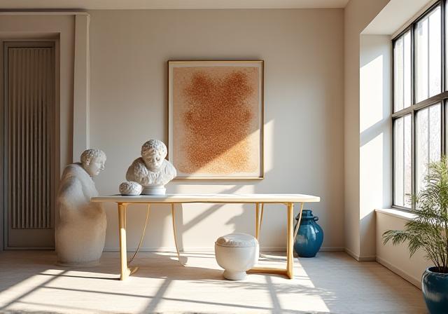 Ancient history inspired modern studio interior