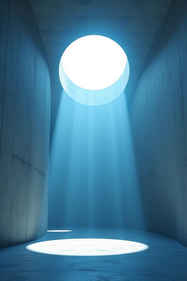 Modern dome skylight throwing circular shadows